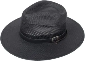 WESTEND Unisex Short Brim Fedora - Hats for Men & Women   Cooling Mesh Fashion Fedora Hat, Leather Belt Mesh Fedora