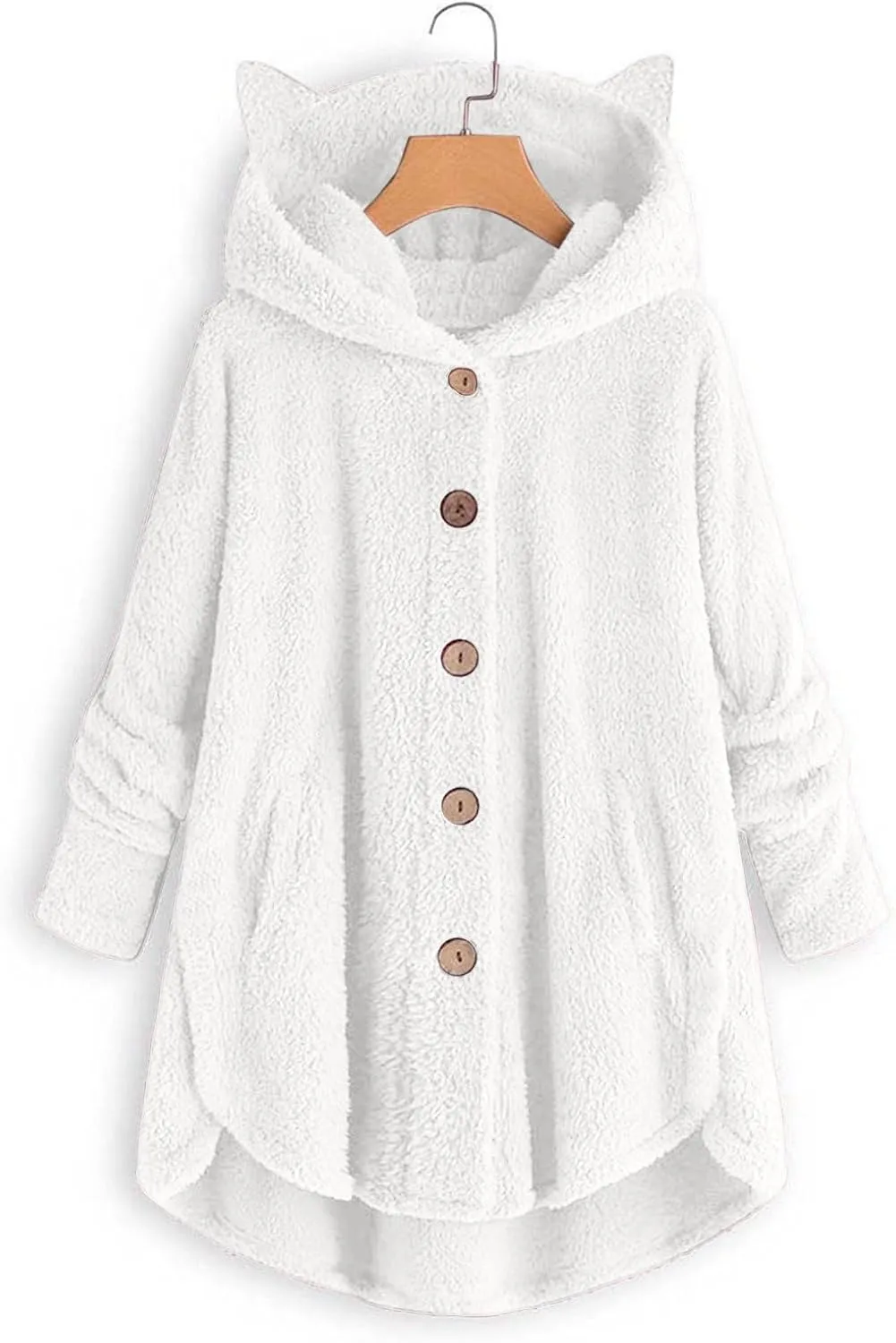 Winter Coats for Women Fuzzy Fleece Pullover Sherpa Sweatshirt Soft Warm Oversized Hoodie Comfy Plus Size Loungewear