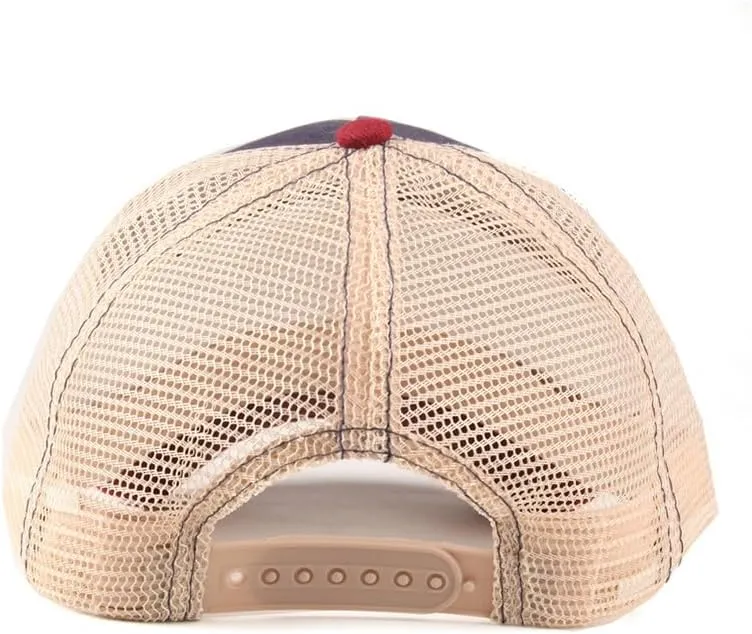 WITHMOONS American Flag Fish and Stripes Trucker Hat Baseball Cap Mesh Back USA Flag Adjustable Snapback YZM0251