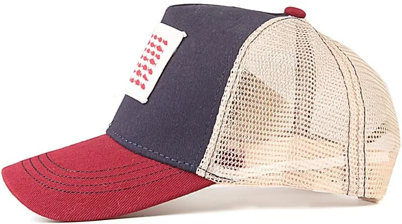 WITHMOONS American Flag Fish and Stripes Trucker Hat Baseball Cap Mesh Back USA Flag Adjustable Snapback YZM0251