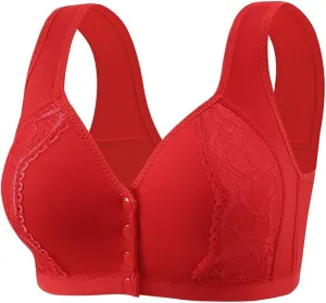 Women Bras Wireless Plus Size Front Buckle Underwear for Middle and Elderly s Thin Underwire Vest Type Mom