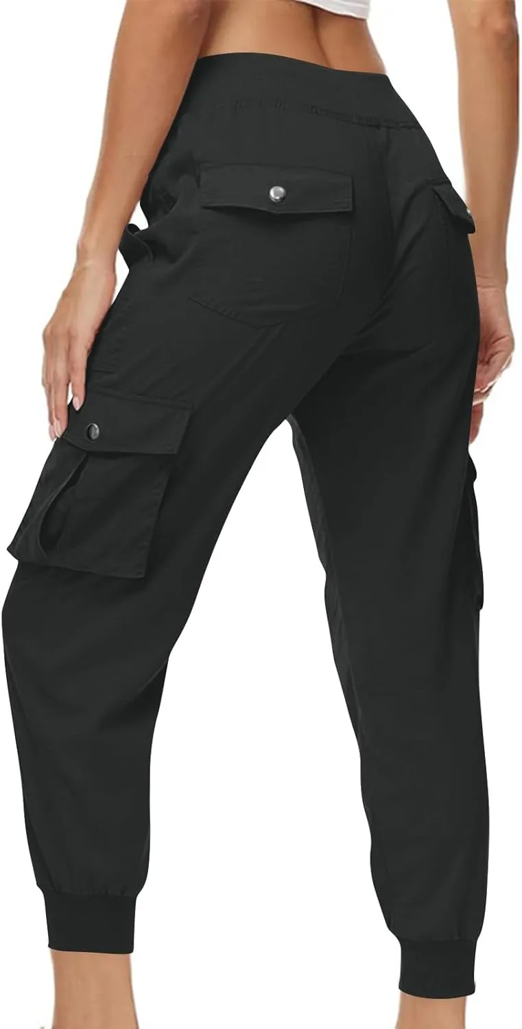 Women Hiking Pants Lightweight Cargo Joggers Outdoor Quick Dry Athletic Pants with Pockets Casual Travel Pants