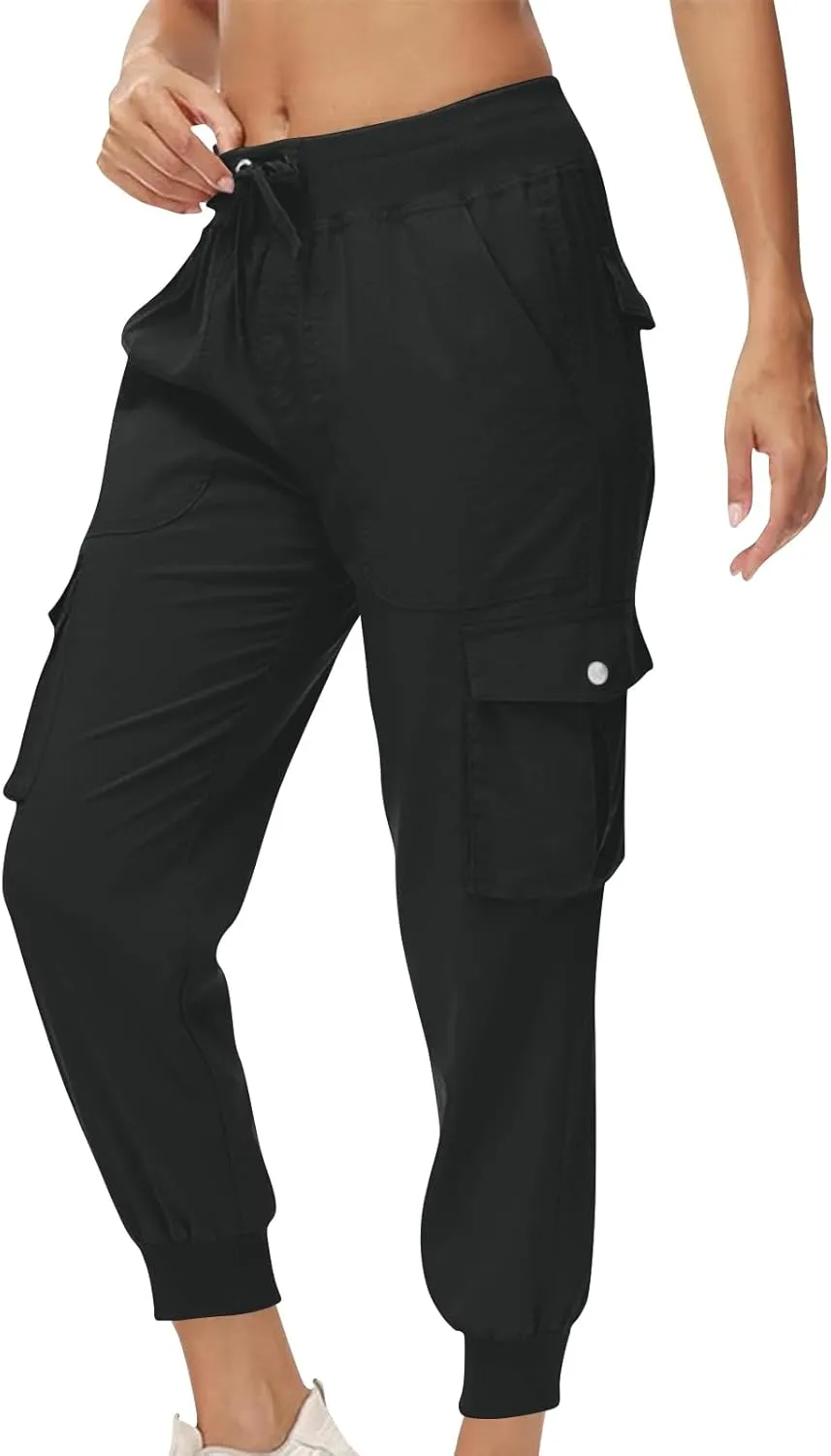 Women Hiking Pants Lightweight Cargo Joggers Outdoor Quick Dry Athletic Pants with Pockets Casual Travel Pants