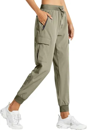 Women Hiking Pants Lightweight Cargo Joggers Outdoor Quick Dry Athletic Pants with Pockets Waterproof Golf Pants