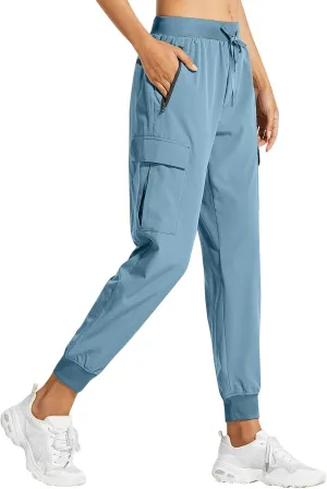 Women Hiking Pants Lightweight Cargo Joggers Outdoor Quick Dry Athletic Pants with Pockets Waterproof Golf Pants