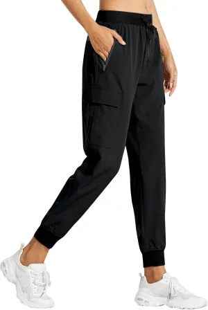 Women Hiking Pants Lightweight Cargo Joggers Outdoor Quick Dry Athletic Pants with Pockets Waterproof Golf Pants