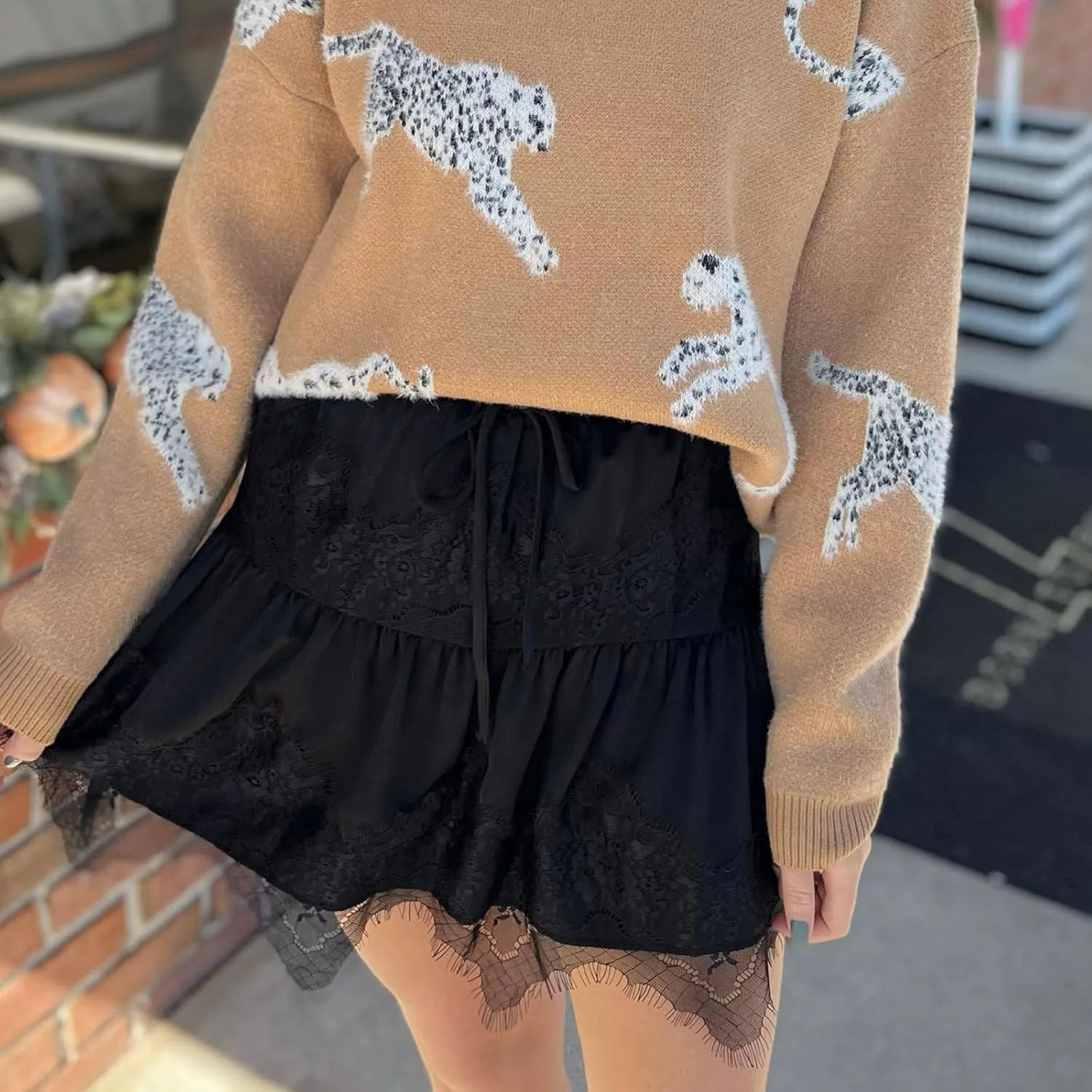 Women Lace Half Slip Skirt Low Rise Pleated Ruffle Lace Mini Skirt Layered Flowy Short Skirt Y2k Underskirt