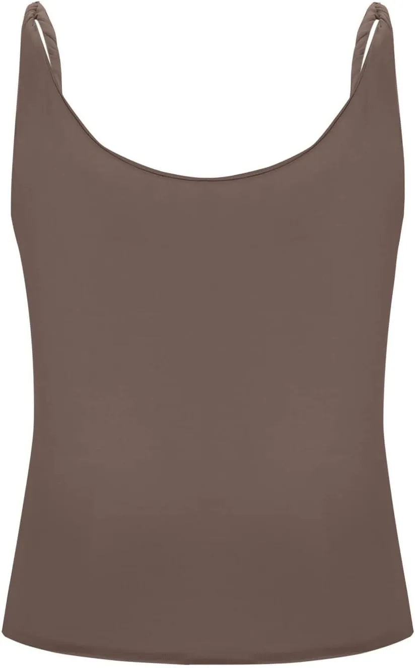 Women Off Shoulder Top Sleeveless Twist Strap Going Out Tank Tops Slim Fit Stretch Ruched Crop Top Casual T Shirts