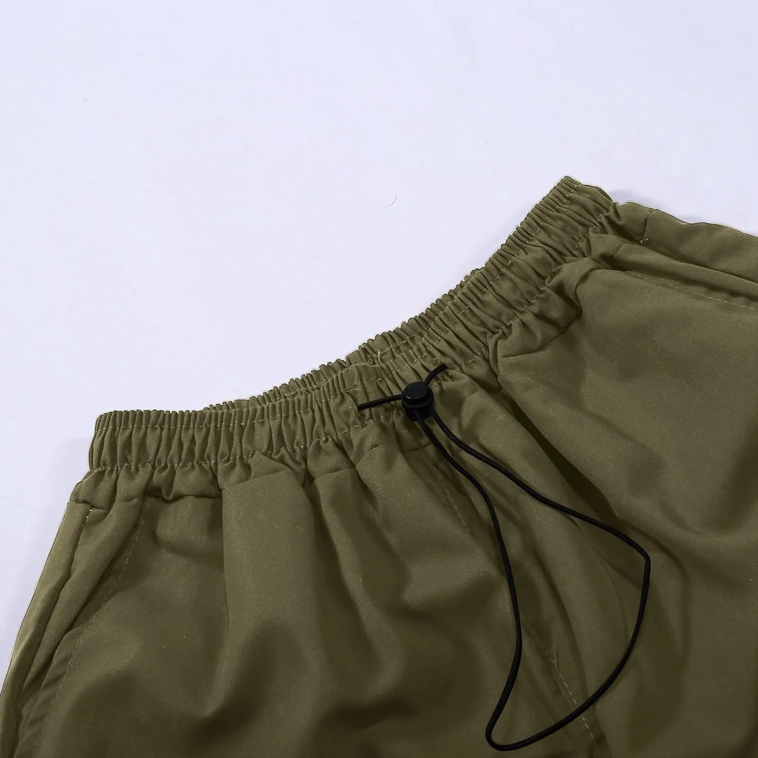Women Parachute Pants Elastic High Waist Baggy Cargo Pants Y2K Joggers Multiple Pocket Quick Dry Casual Trendy Slacks