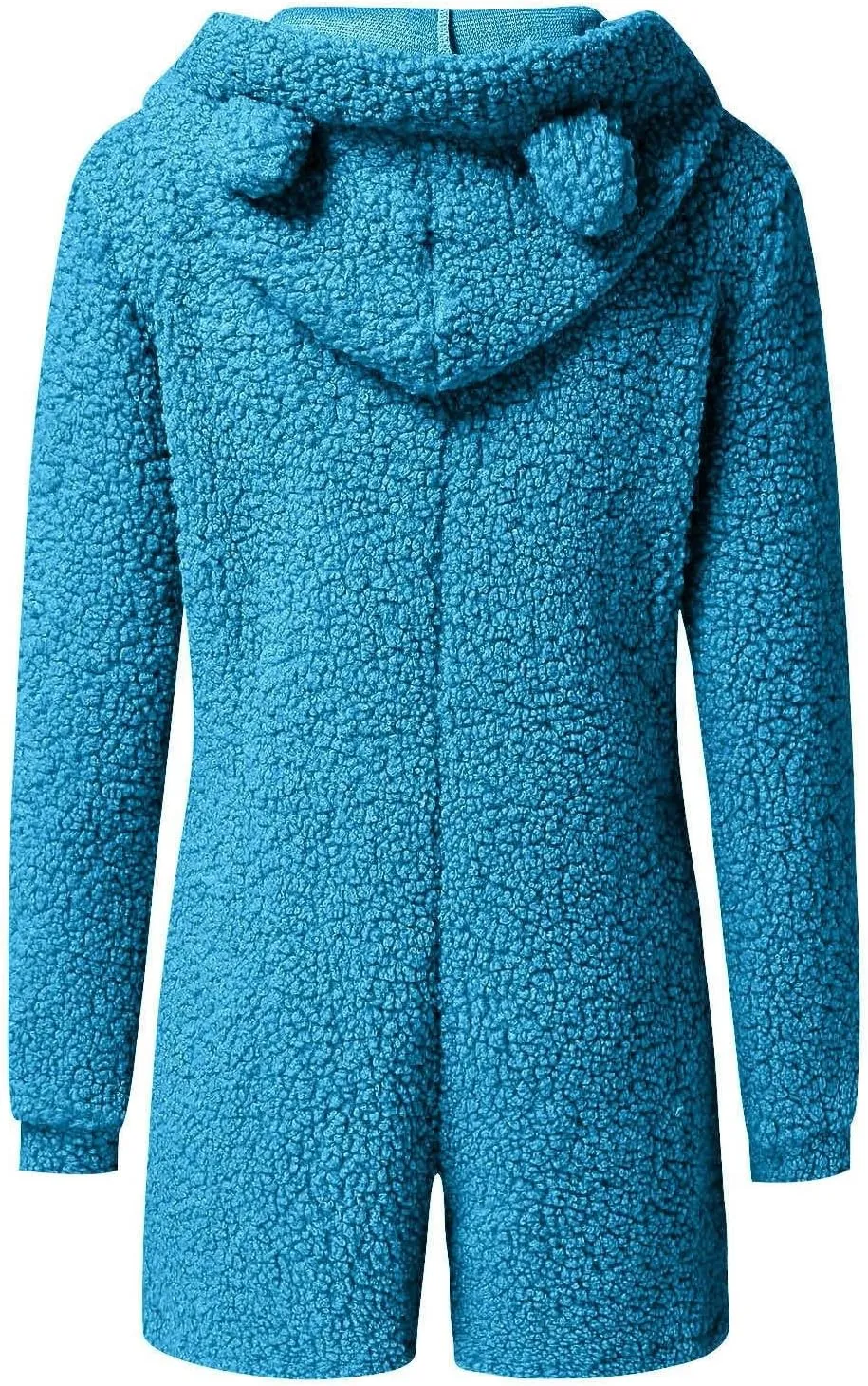 Women Plush Hooded Rompers Girls Cute Fuzzy Fleece Jumpsuit Casual Winter Warm Outfits Loungewear Homewear