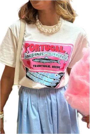 Women Y2k Oversized Graphic Tees Fruit Print Short Sleeve Baggy Tee Shirt 90s Floral Aesthetic Coastal Summer Top
