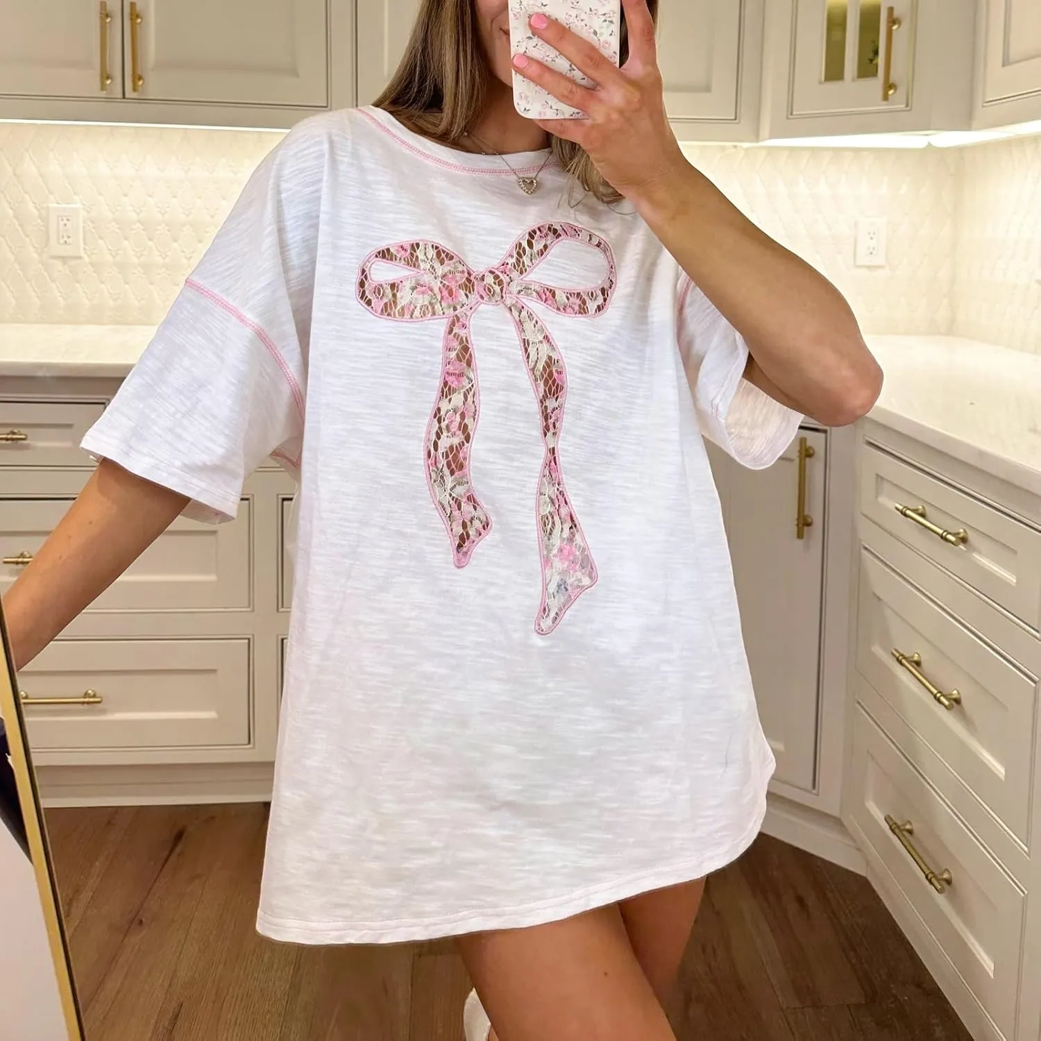 Women Y2k Oversized Graphic Tees Fruit Print Short Sleeve Baggy Tee Shirt 90s Floral Aesthetic Coastal Summer Top