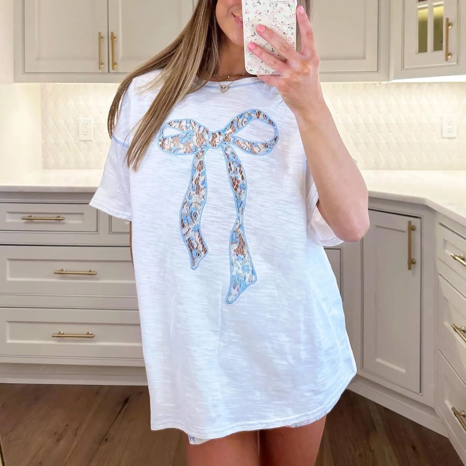 Women Y2k Oversized Graphic Tees Fruit Print Short Sleeve Baggy Tee Shirt 90s Floral Aesthetic Coastal Summer Top