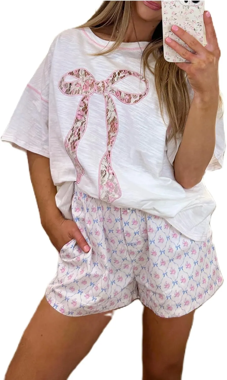 Women Y2k Oversized Graphic Tees Fruit Print Short Sleeve Baggy Tee Shirt 90s Floral Aesthetic Coastal Summer Top