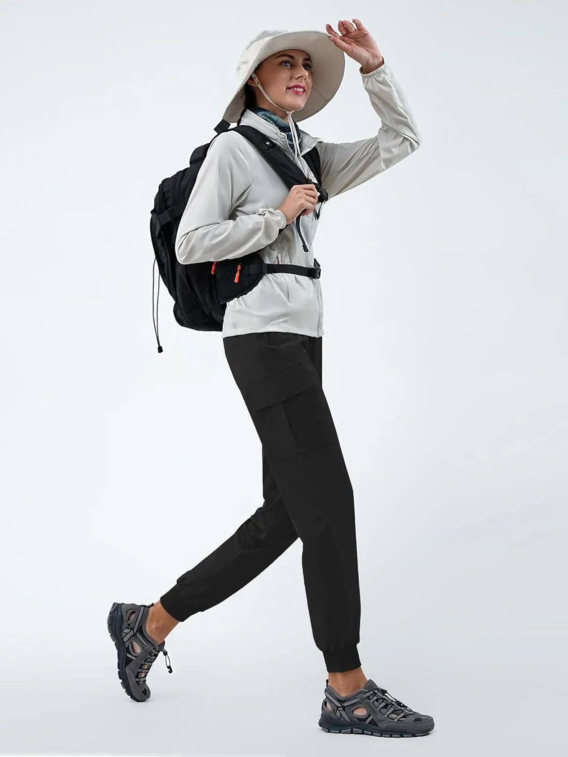 Women's 30"/32"/34"/36" Tall Inseam Cargo Joggers Lightweight Hiking Pants Quick Dry Athletic Workout Outdoor