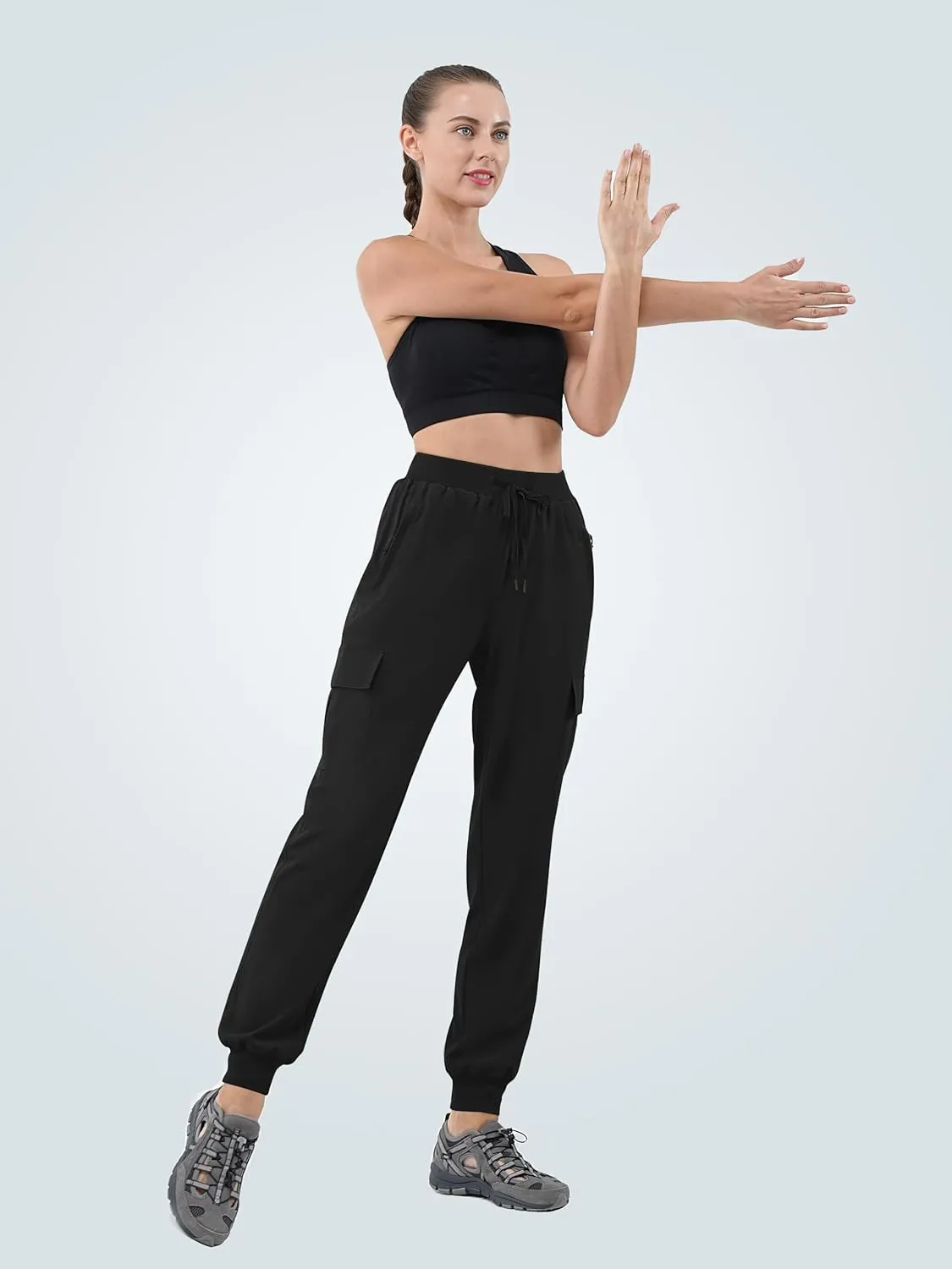 Women's 30"/32"/34"/36" Tall Inseam Cargo Joggers Lightweight Hiking Pants Quick Dry Athletic Workout Outdoor