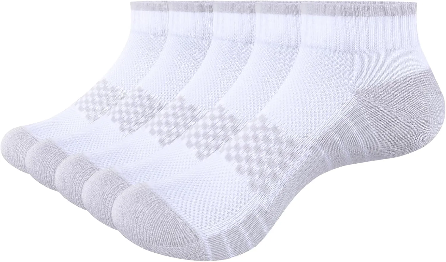 Womens Ankle Golf Tennis Athletic Socks for Women,Moisture Wicking Breathable Cotton Cushioned Quarter Socks,5 Pairs