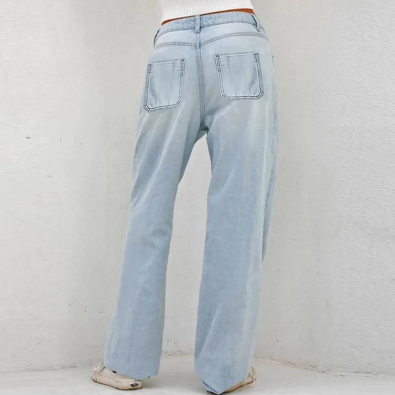 Women's Anotherchill Sweatpant Jeans 2025 High Waisted Denim Pants Drawstring Baggy Wide Leg Jean Casual Baggy Pant