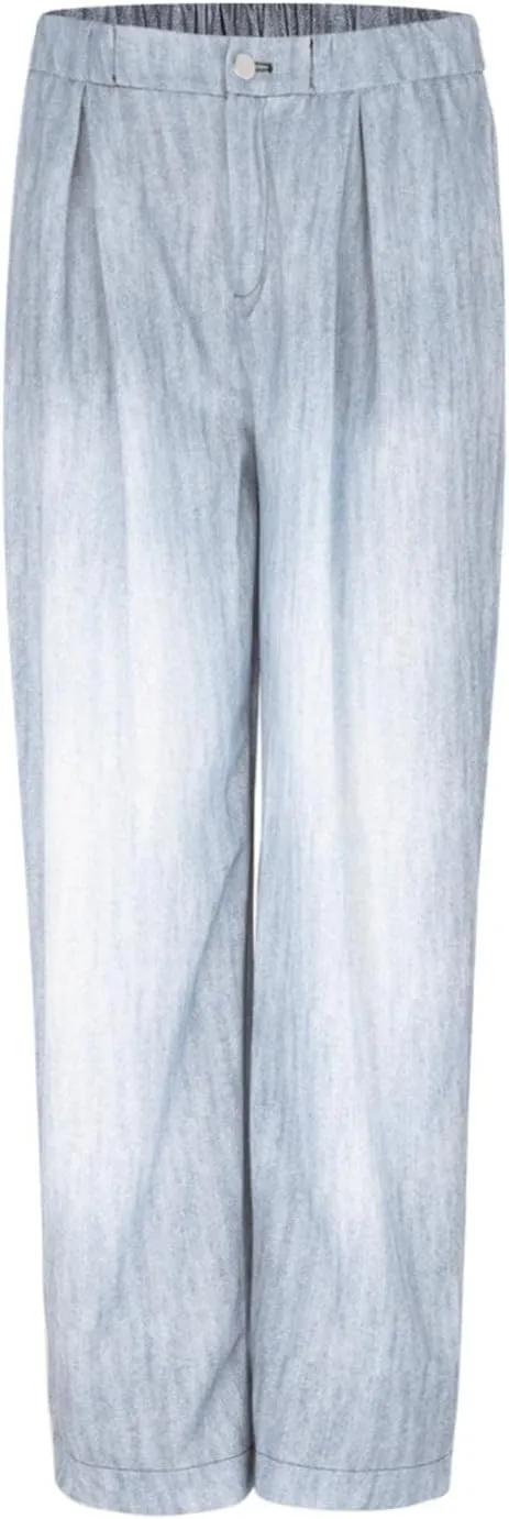 Womens Baggy Wide Leg Pants Y2K Floral Printed Wide Leg Baggy Jeans for Women Stretch High Waisted Straight Leg