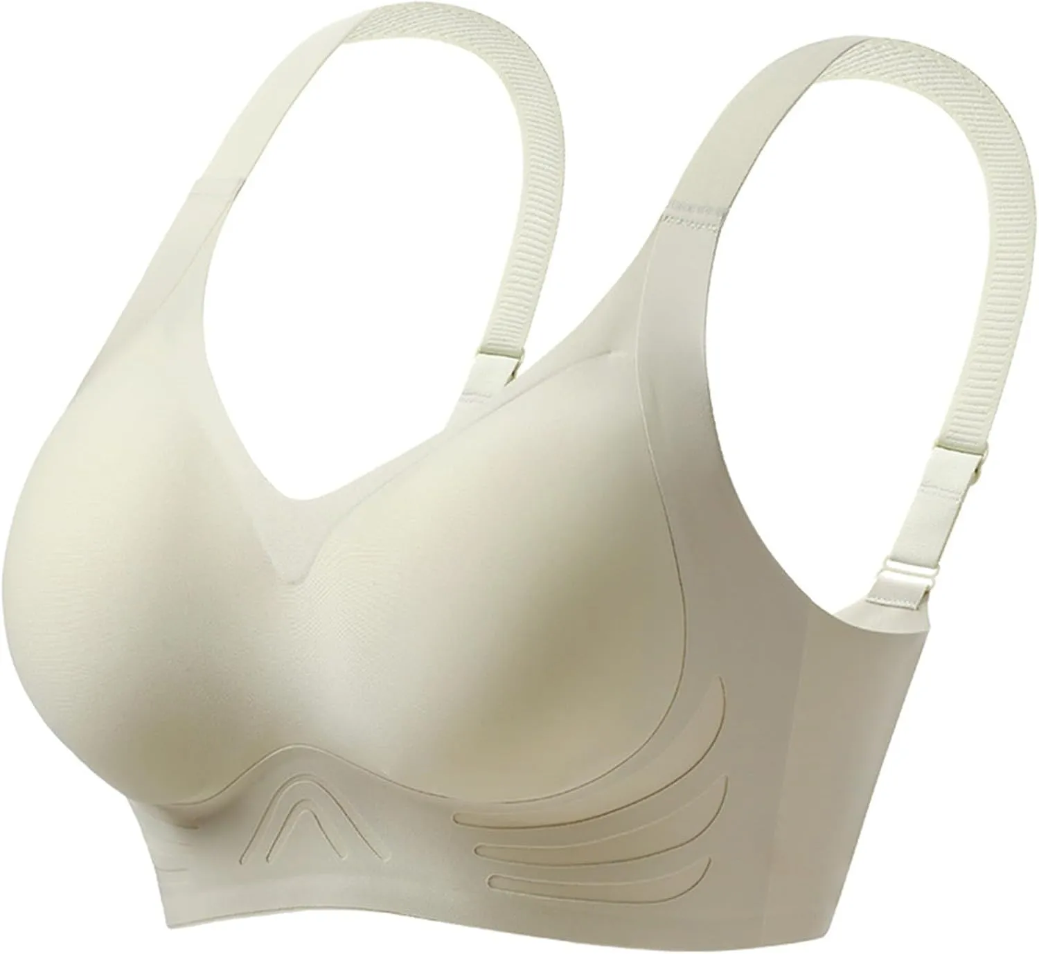 Womens Bras Full-Coverage Traceless Solid High Impact Support Gather Bralettes Lifting Fashion Bra for Heavy Breast