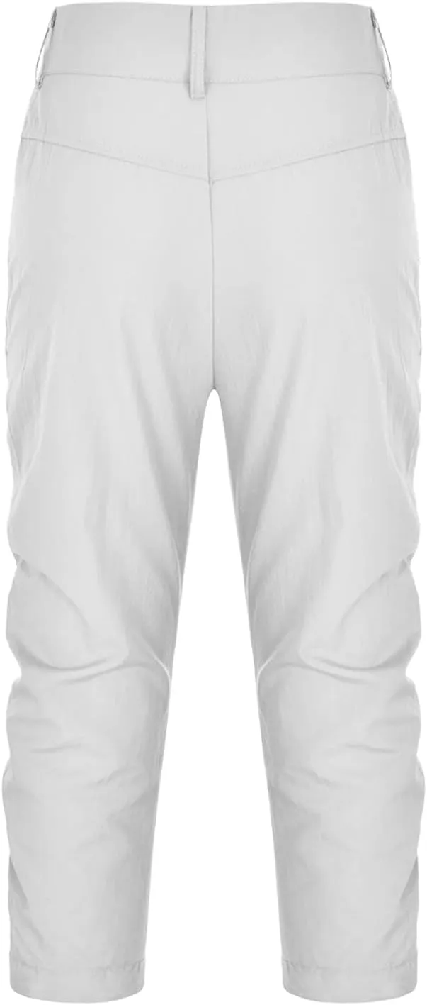 Womens Cargo Capri Pant High Waisted Loose Fit Quick-Dry Outdoor Capris for Travel Summer Casual Cropped Pants