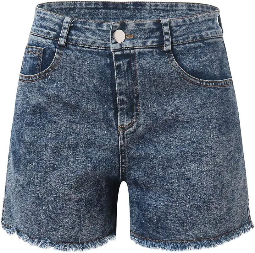 Women's Denim Shorts High Waisted Stretchy Jean Shorts Distressed Summer Shorts Cut Off Baggy Jean Shorts