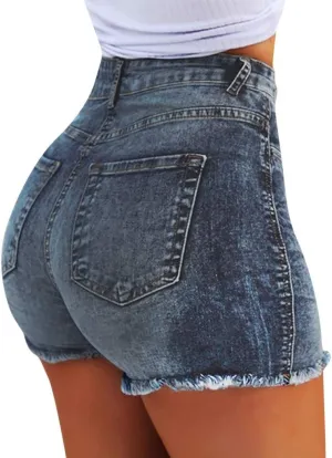 Women's Denim Shorts High Waisted Stretchy Jean Shorts Distressed Summer Shorts Cut Off Baggy Jean Shorts