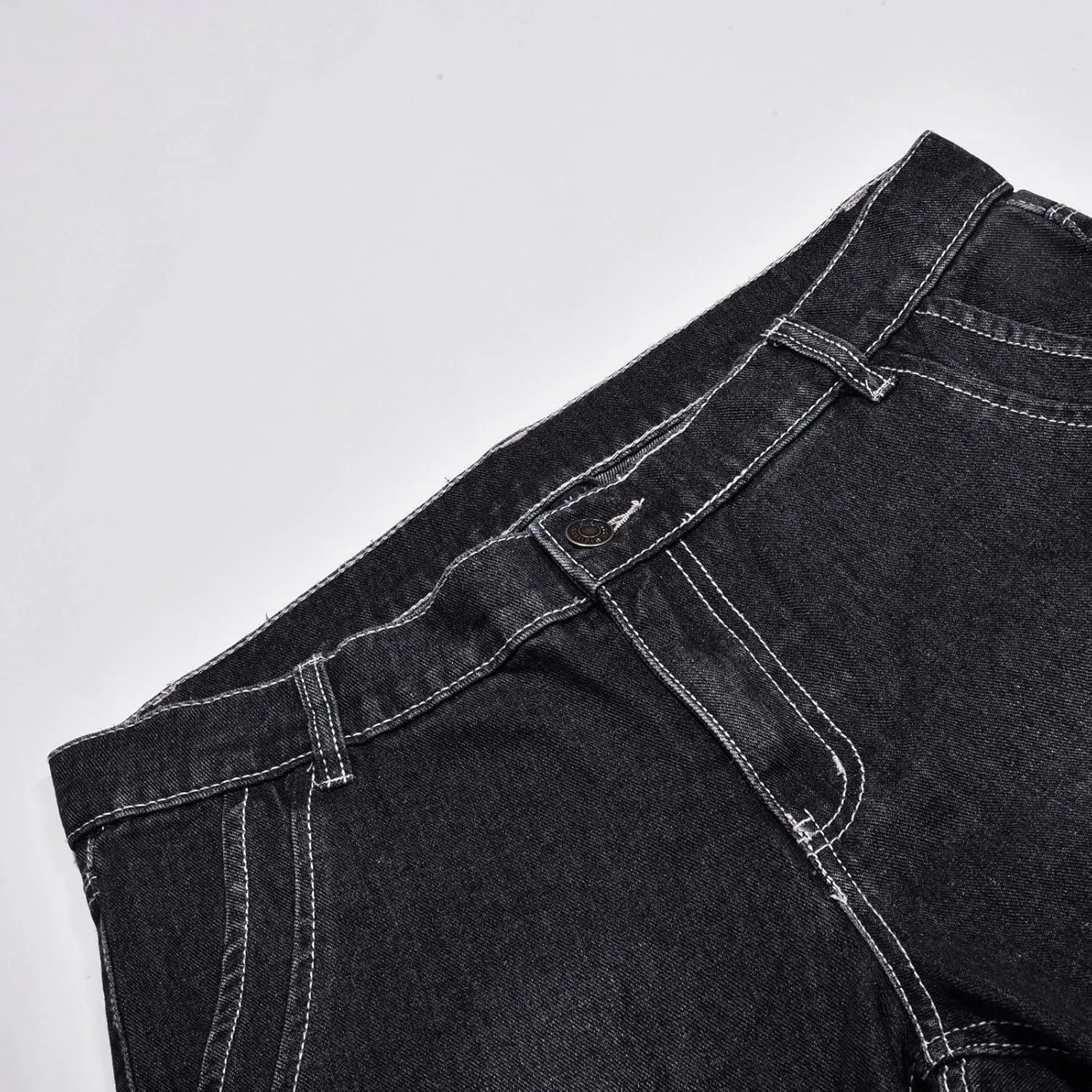 Women's Jeans Printed Stretchy High Waisted Baggy Straight Wide Leg Crop Casual Bootcut Imitation Denim Pants Trouser