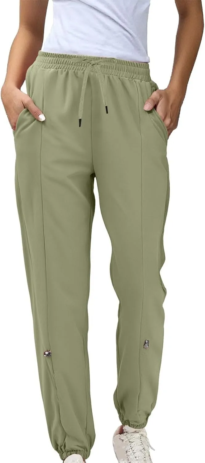 Women's Joggers Drawstring Hiking Pants with Pockets Active Pant for Women Athletic Stretch Breathable Sweatpant