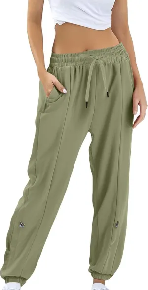 Women's Joggers Drawstring Hiking Pants with Pockets Active Pant for Women Athletic Stretch Breathable Sweatpant