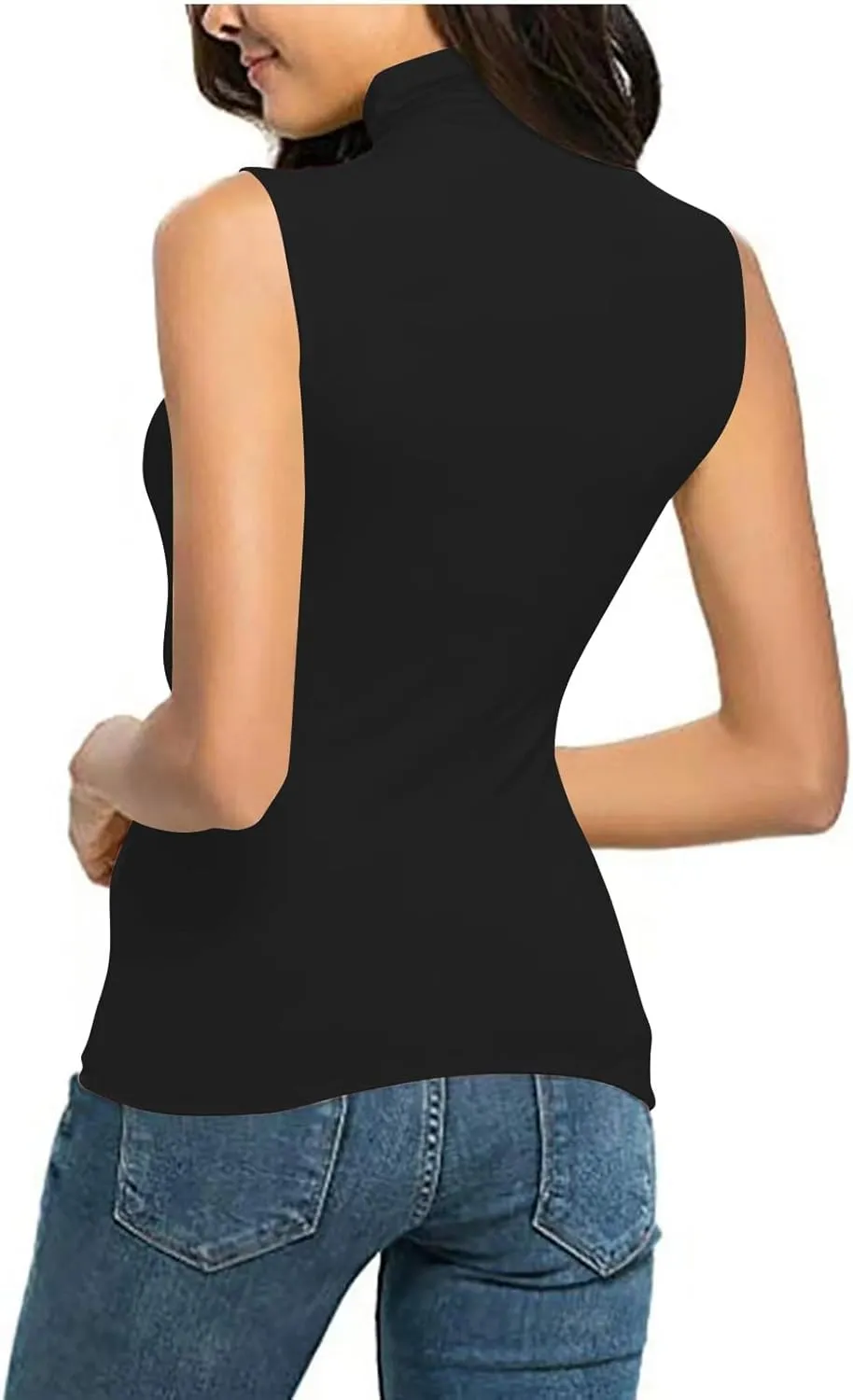 Womens Mock Turtleneck Tank Tops 2025 Summer Slim Fit Sleeveless Top Stretchy Basic Casual Pullover Layer Tee Shirts