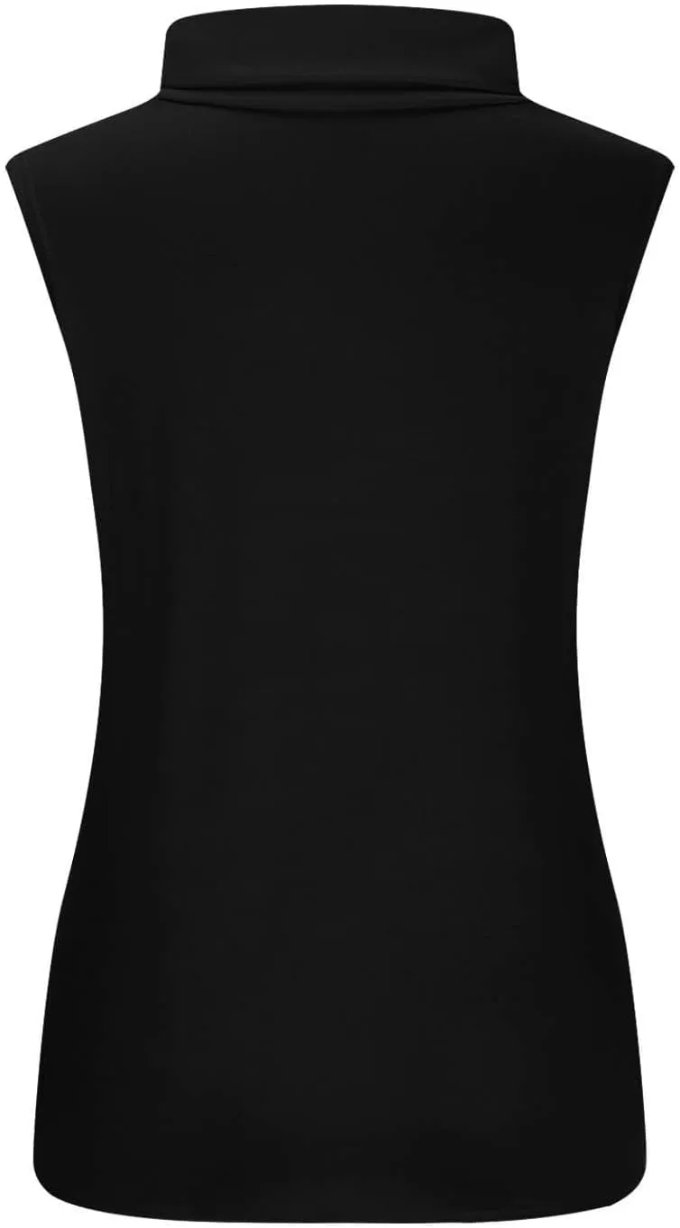 Womens Mock Turtleneck Tank Tops 2025 Summer Slim Fit Sleeveless Top Stretchy Basic Casual Pullover Layer Tee Shirts