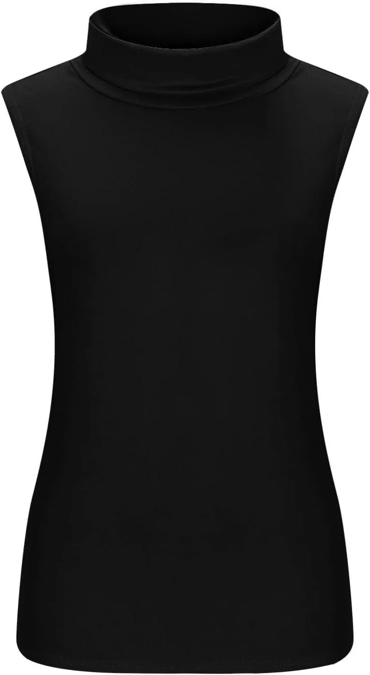 Womens Mock Turtleneck Tank Tops 2025 Summer Slim Fit Sleeveless Top Stretchy Basic Casual Pullover Layer Tee Shirts