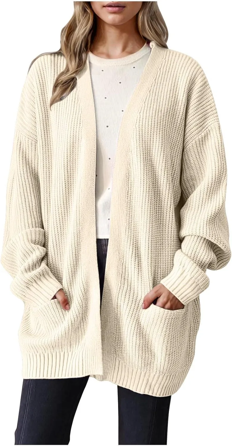 Womens Oversized Sweater Cardigan Home Loungewear Open Front Long Sleeve Chunky Knit Cardigan Slouchy Sweater Jackets