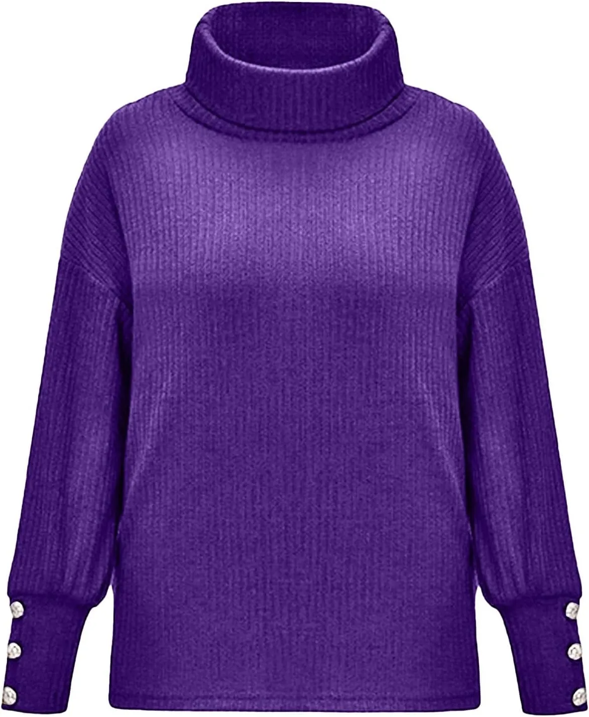 Women's Oversized Turtleneck Chunky Casual Pullover Sweaters Cowl Neck Long Sleeve Winter Slouchy Loose Knit Sweaters
