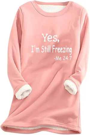 Womens Sherpa Fleece Lined Sweater Shirt Casual Warm Winter Fuzzy Pullover Sweatshirt Soft Loungewear Underwear