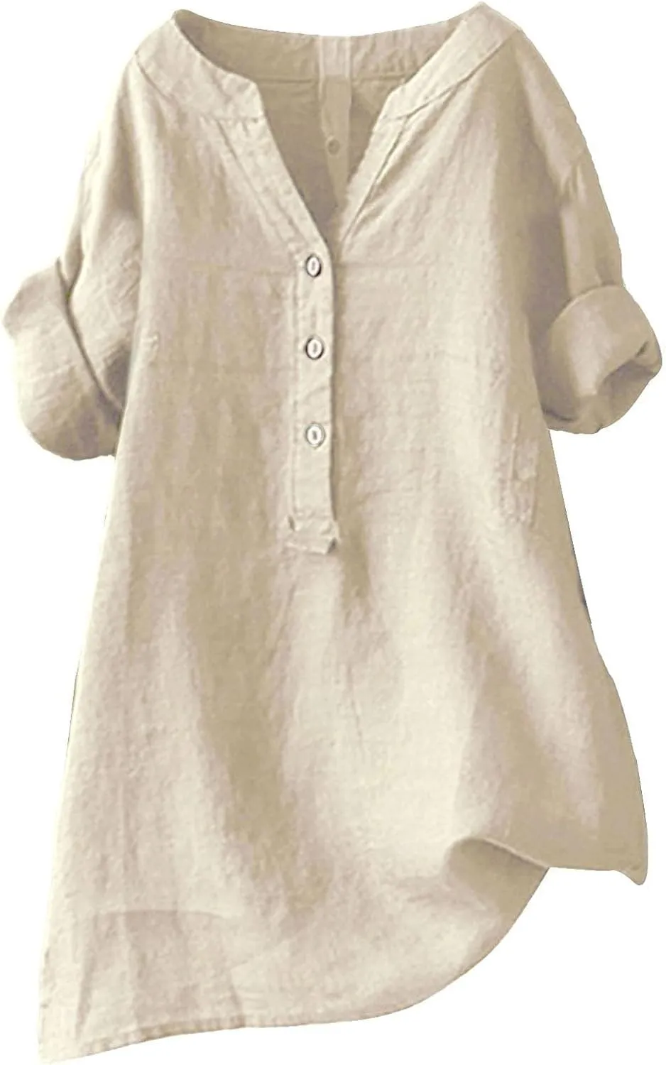 Women's Short Sleeve Cotton Linen Shirts Casual Crewneck Oversized T Shirts Solid Loose Summer Tee Top
