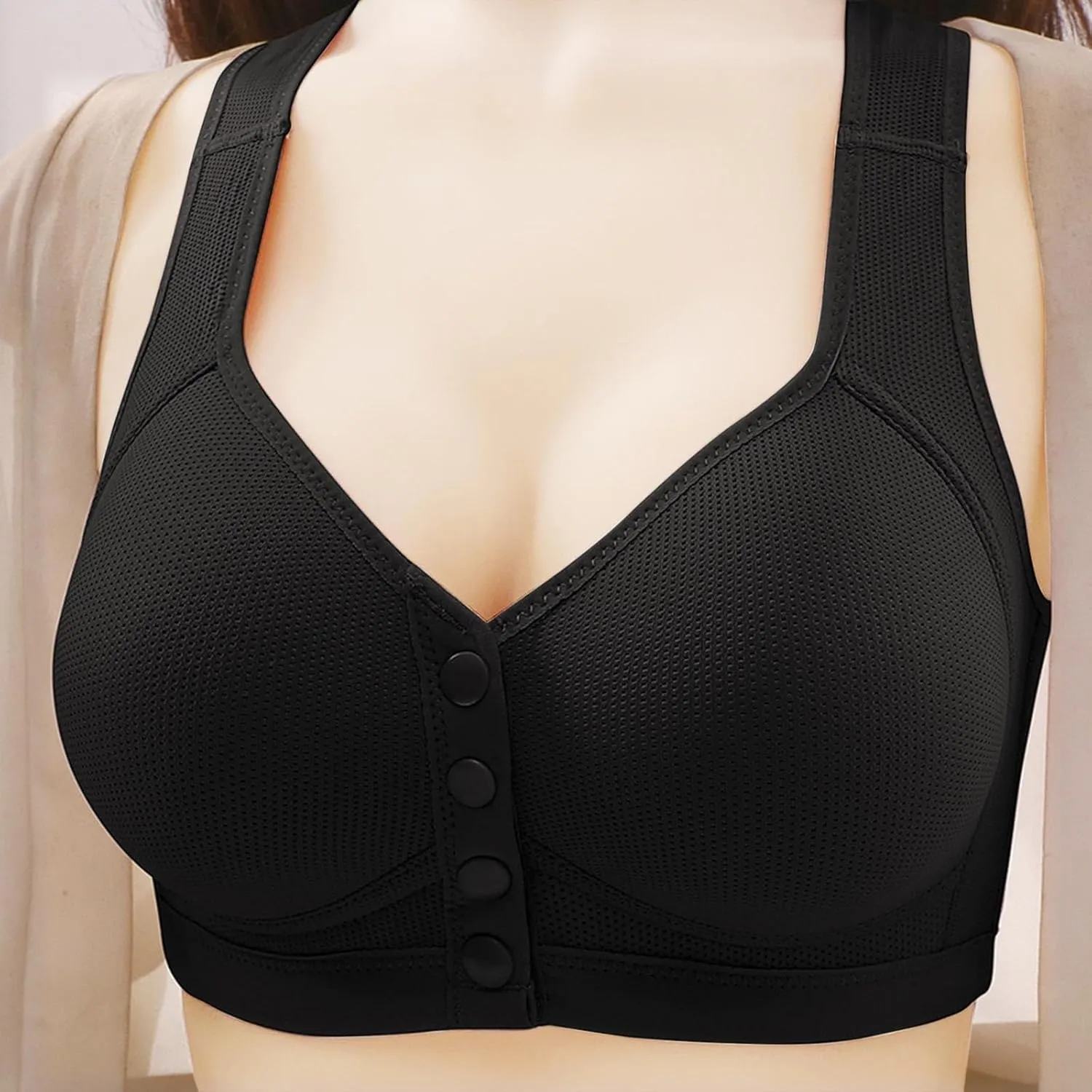Women's Supportive Bra Comfortable Soft Tank Top Bra Adjustable Wireless Push-Up Side Breast Everyday Bra for Elderly