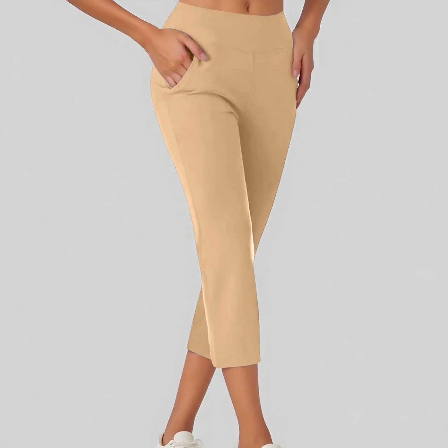 Women's Trendy Yoga Pants Breathable High Waisted Straight Leg Skinny Tight Pants Stretchy Slim-Fit Soft Trousers