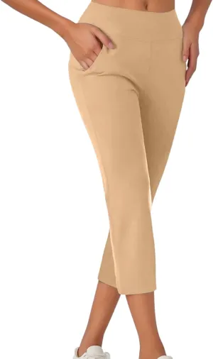 Women's Trendy Yoga Pants Breathable High Waisted Straight Leg Skinny Tight Pants Stretchy Slim-Fit Soft Trousers