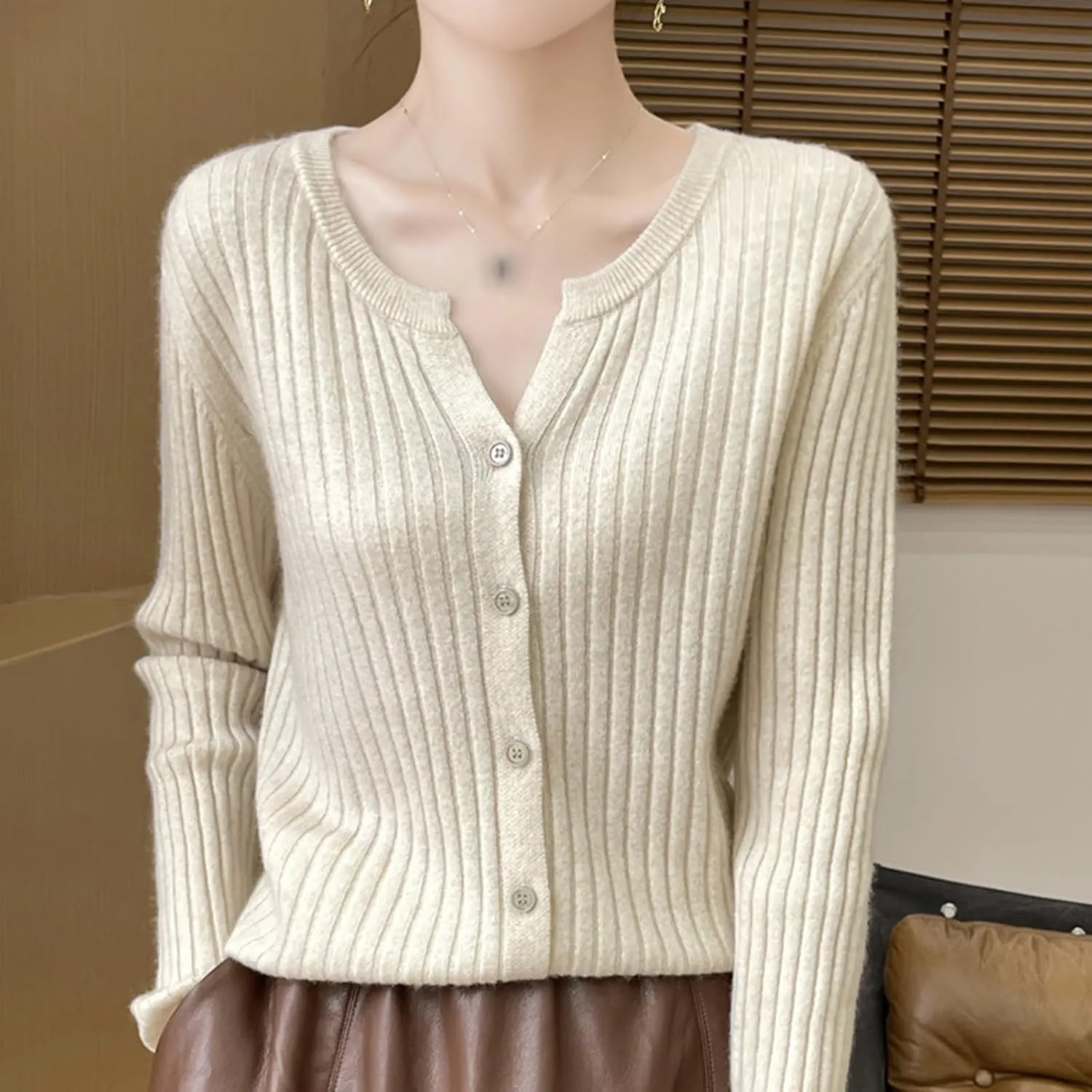 Women's V-Neck Long Sleeve Button Down Lightweight Sweater Soft Knit Cardigan Slim Fashion Tops Jackets 2024