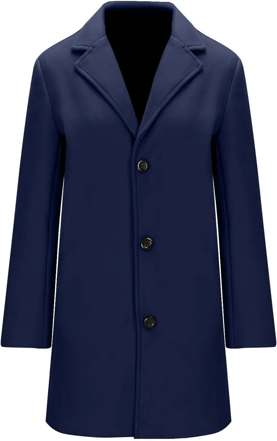 Women's Winter Wool Blend Pea Coat Single Breasted Casual Trench Coats Overcoat Long Elegant Coats Slim Fit Jackets
