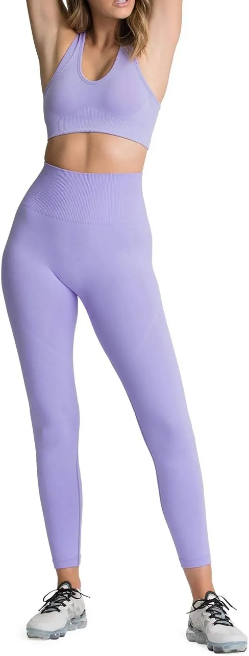 Women's Yoga Outfits 2 Piece High Waisted Leggings with Sports Bra Gym Clothes Sets