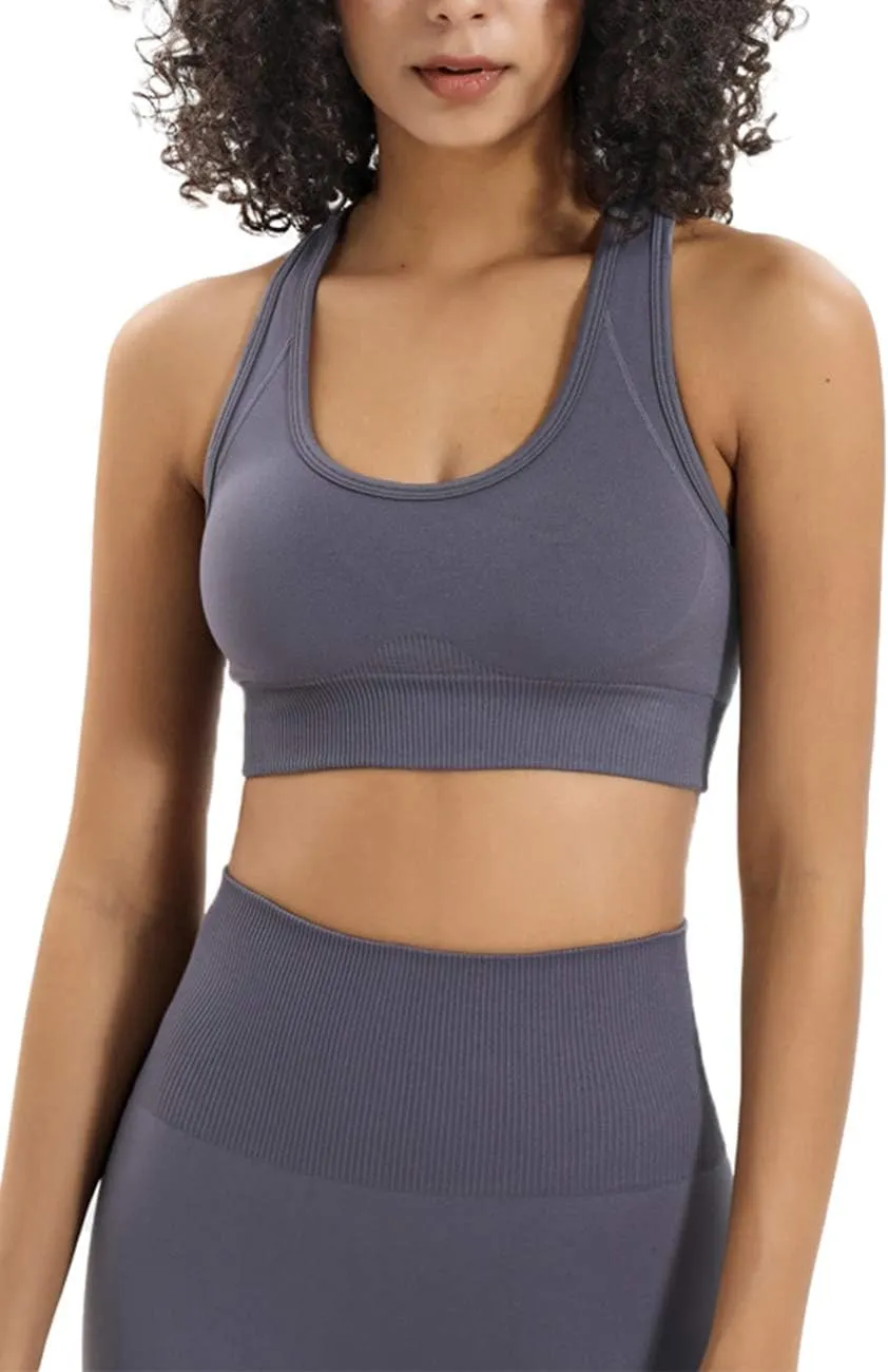 Women's Yoga Outfits 2 Piece High Waisted Leggings with Sports Bra Gym Clothes Sets