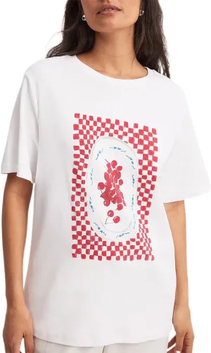 Y2k Women Oversized Graphic Tee Shirt Cute Fruit Print Crew Neck Preppy Baggy Tshirt Vintage Aesthetic Streetwear