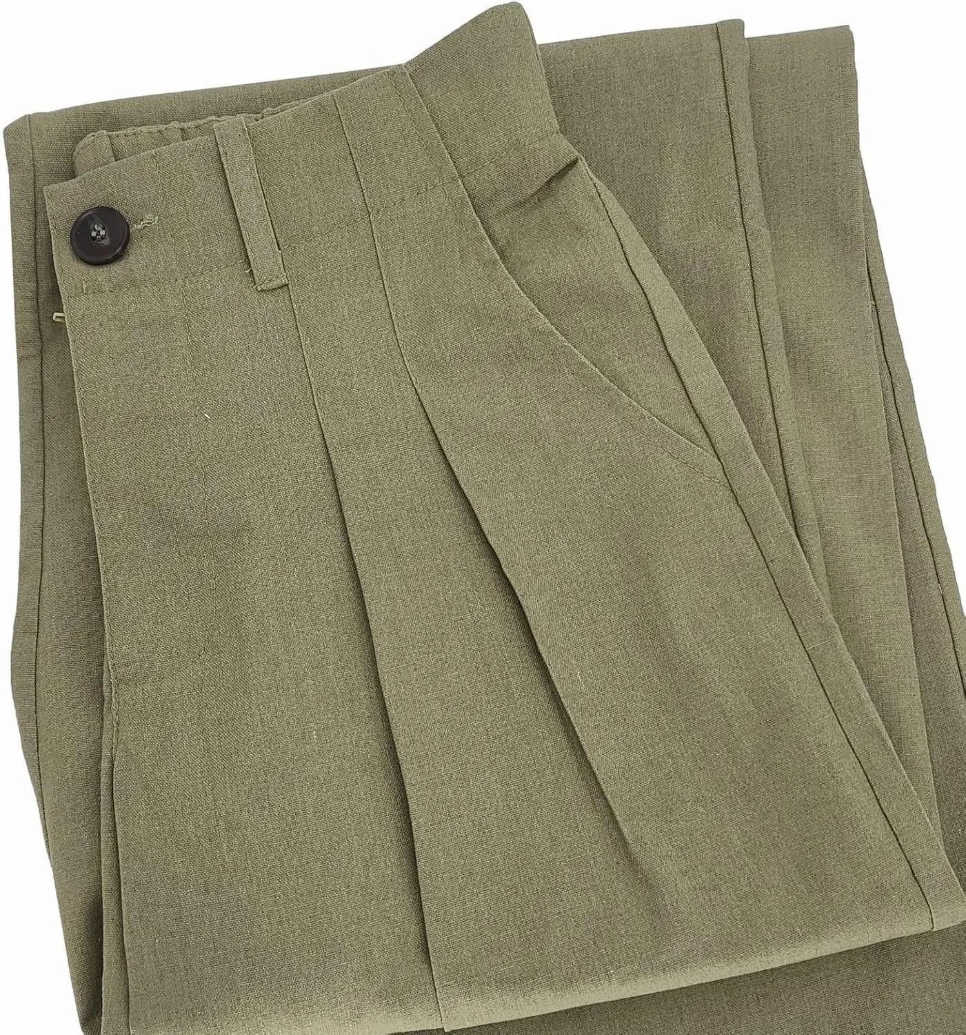 YOLAI Women Casual Solid Color Pants Summer Breathable Straight Leg Pants Flowy Business Work Trousers with Pockets