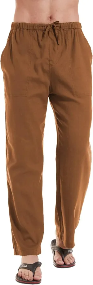 YuKaiChen Men's Linen Cotton Yoga Pants Casual Loose Sweatpants Beach Trousers Lounge Pants