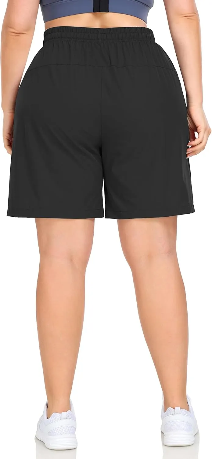 ZERDOCEAN Women's Plus Size Hiking Shorts Lightweight Quick Dry Outdoor Athletic Shorts Zipper Pockets