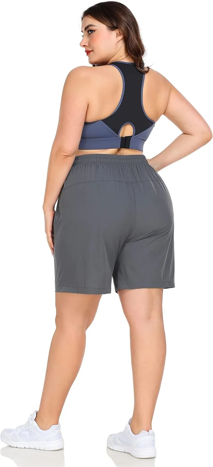 ZERDOCEAN Women's Plus Size Hiking Shorts Lightweight Quick Dry Outdoor Athletic Shorts Zipper Pockets